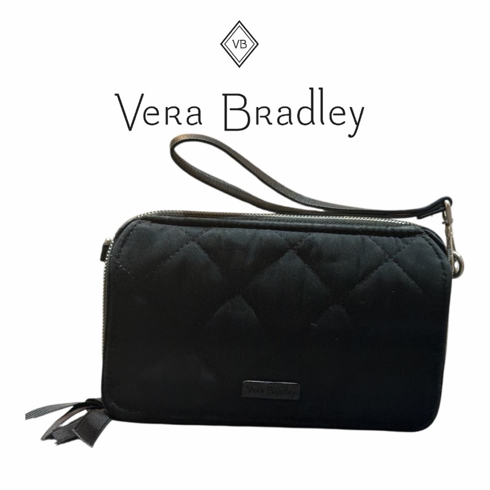 Vera Bradley Black‎ Quilted Wristlet